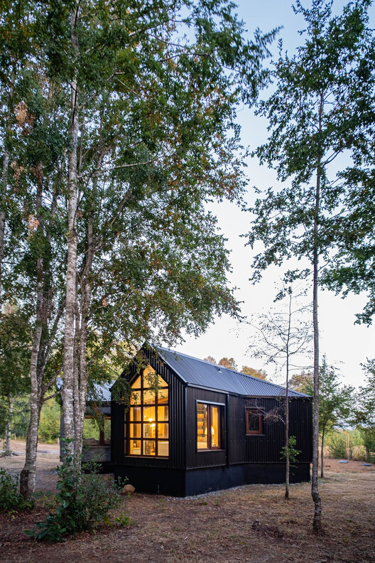 Hachi Cabin / Medio Arquitectura - Наружная фотография, Окна, Лес