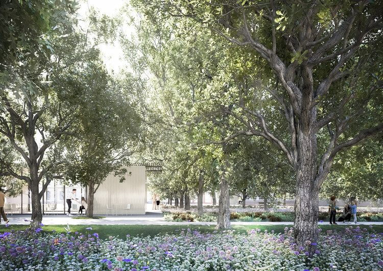 Tomas Ghisellini Architects создает окруженную лесом общественную площадь в Ливраге, Италия — Изображение 2 из 13