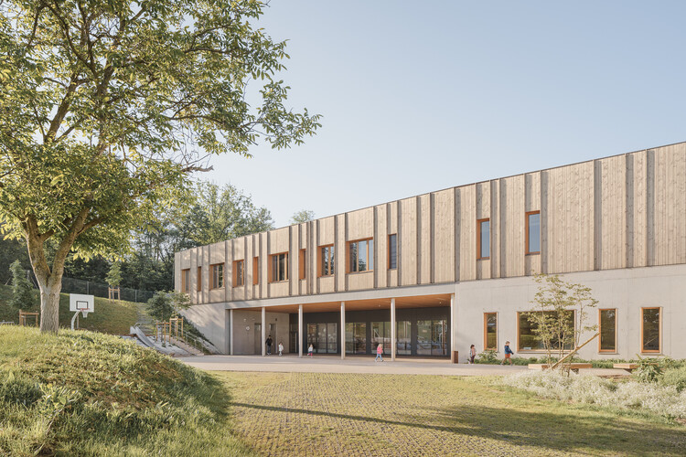 La Croze School / rue royale architectes - Экстерьерная фотография, Окна, Фасад
