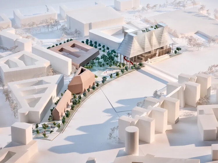 OMA / Reinier de Graaf представляет концепцию надземной площади и трапециевидной формы штаб-квартиры UniCredit в Мюнхене, Германия — Изображение 5 из 7