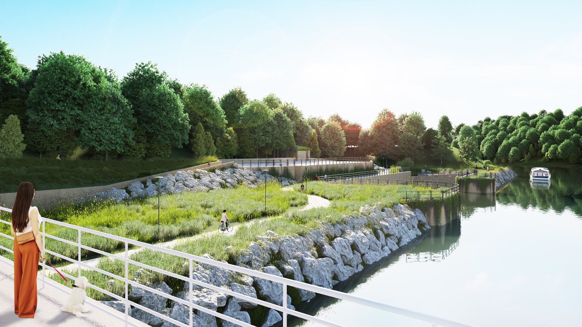 Carlo Ratti Associati разрабатывает кинетические решения для борьбы с наводнениями, преобразуя набережную Турина в Италии