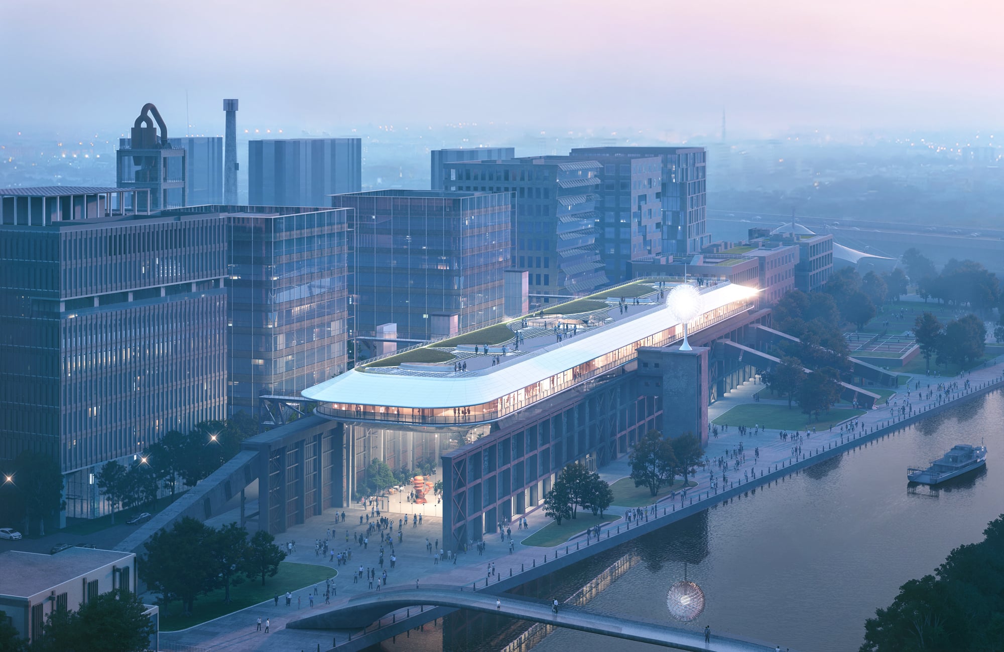 MAD Architects переосмысливает бывший склад цементного завода в Шанхае с помощью плавучего ковчега