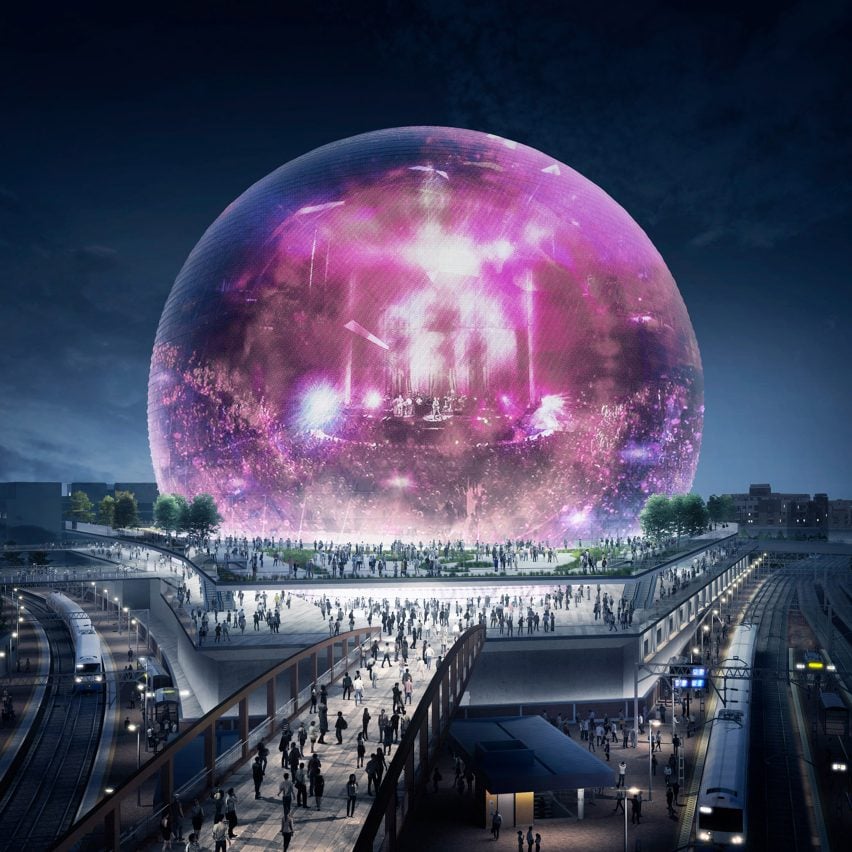 Рендеринг MSG Sphere в Лондоне