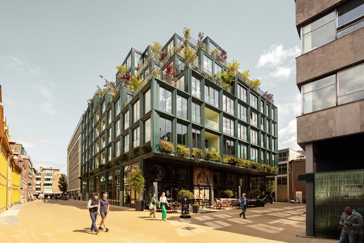 Mercado в Гронингене / De Zwarte Hond + Loer Architecten - Фотография экстерьера, фасад, окна