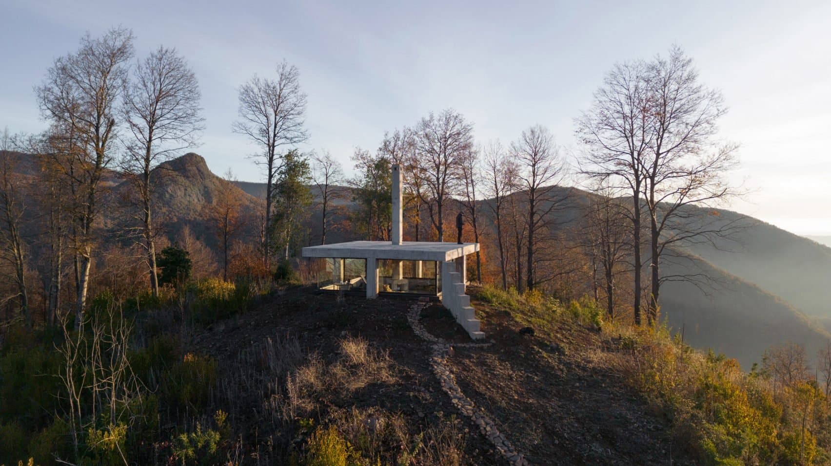 Pezo von Ellrichshausen lookout tower and sunken shelter chile