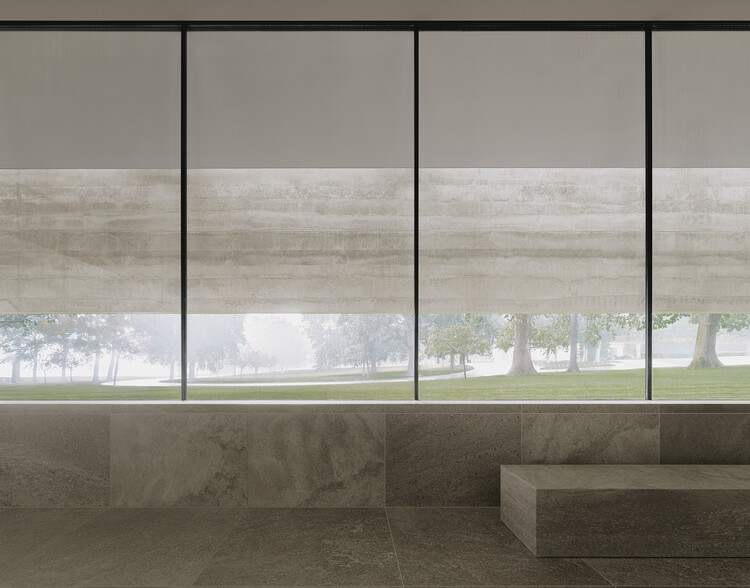 Центр для посетителей Американского кладбища Нидерландов / KAAN Architecten - Фотография интерьера, окон, стекла