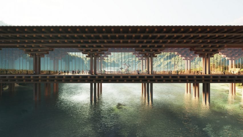 Деревянный мост от BIG в Бутане