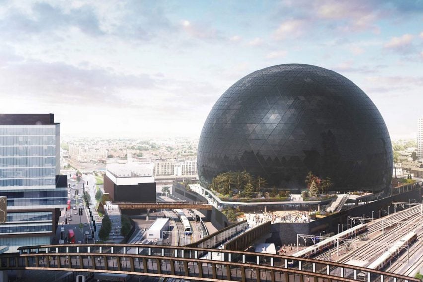 Рендеринг предлагаемой MSG Sphere в Лондоне