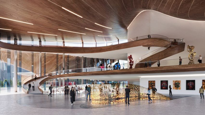 Внутренний вид центра от Zaha Hadid Architects.