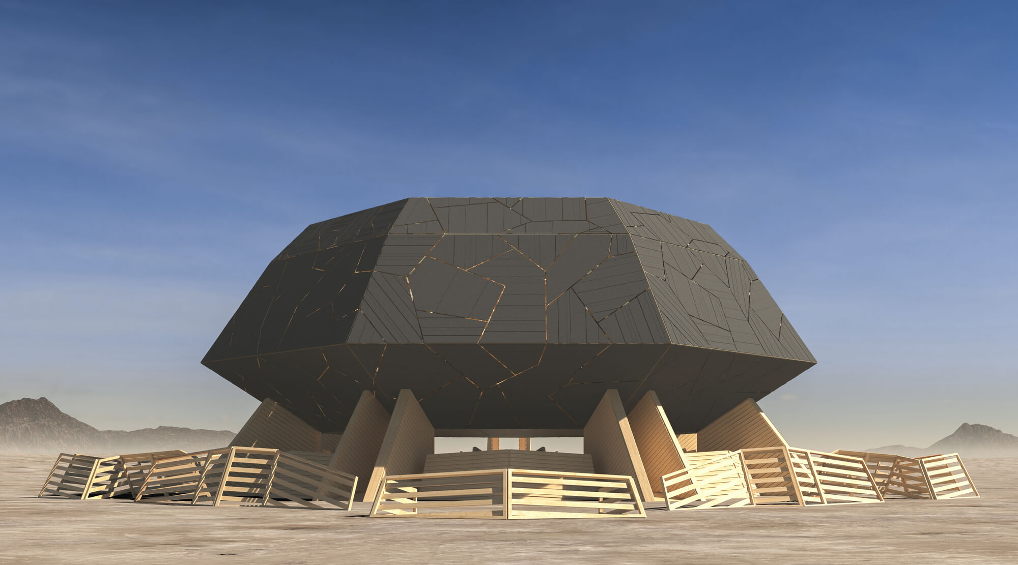 Мигель Арраис раскрывает Храм Глубин для Burning Man 2025 в Неваде, США