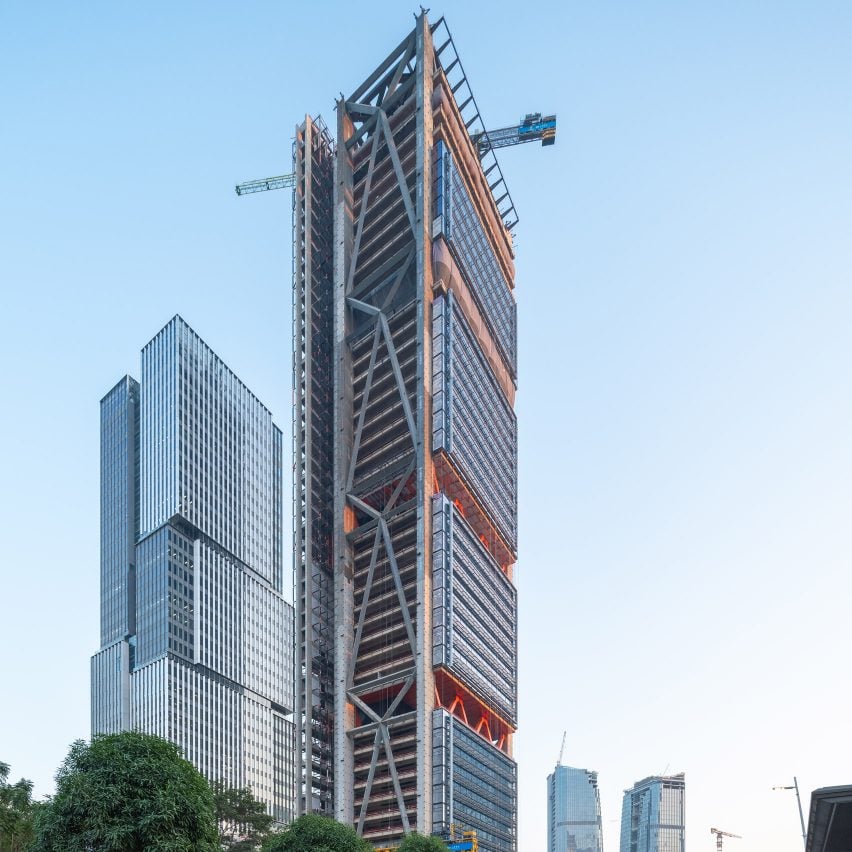 Внешний вид строящейся башни Kingboard Qianhai Tower от RSHP