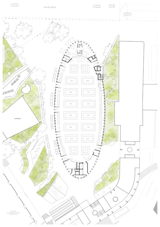 Шаррас Центр рыночный зал Общественной автостоянки и Esplanade / Croixmariebourdon Architectes Associés - Image 21 из 23