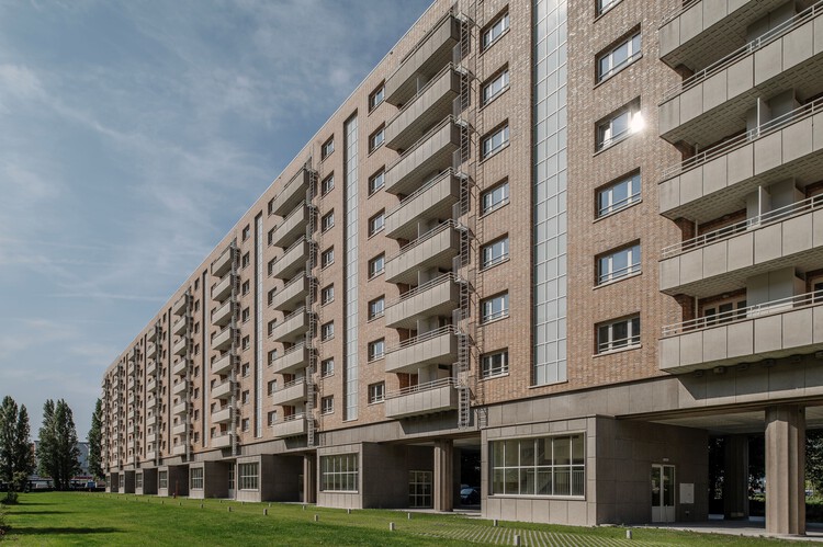 Langblokken Social Housing / A2D Architects + Architecturenburau VanHecke & Suls - Внешняя фотография, бетон