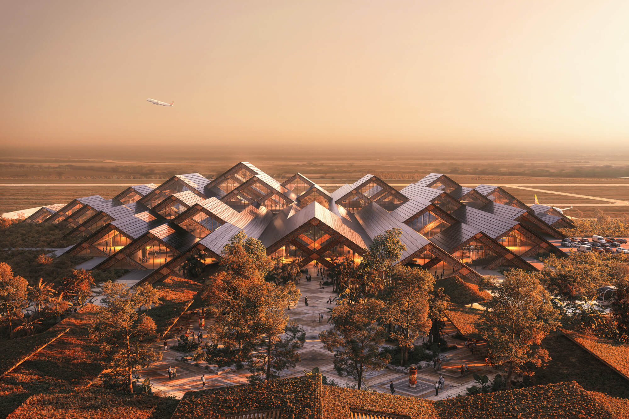 Big Unveils Design для международного аэропорта Bhutan Gelephu, который будет продемонстрирован в Venice Biennale 2025