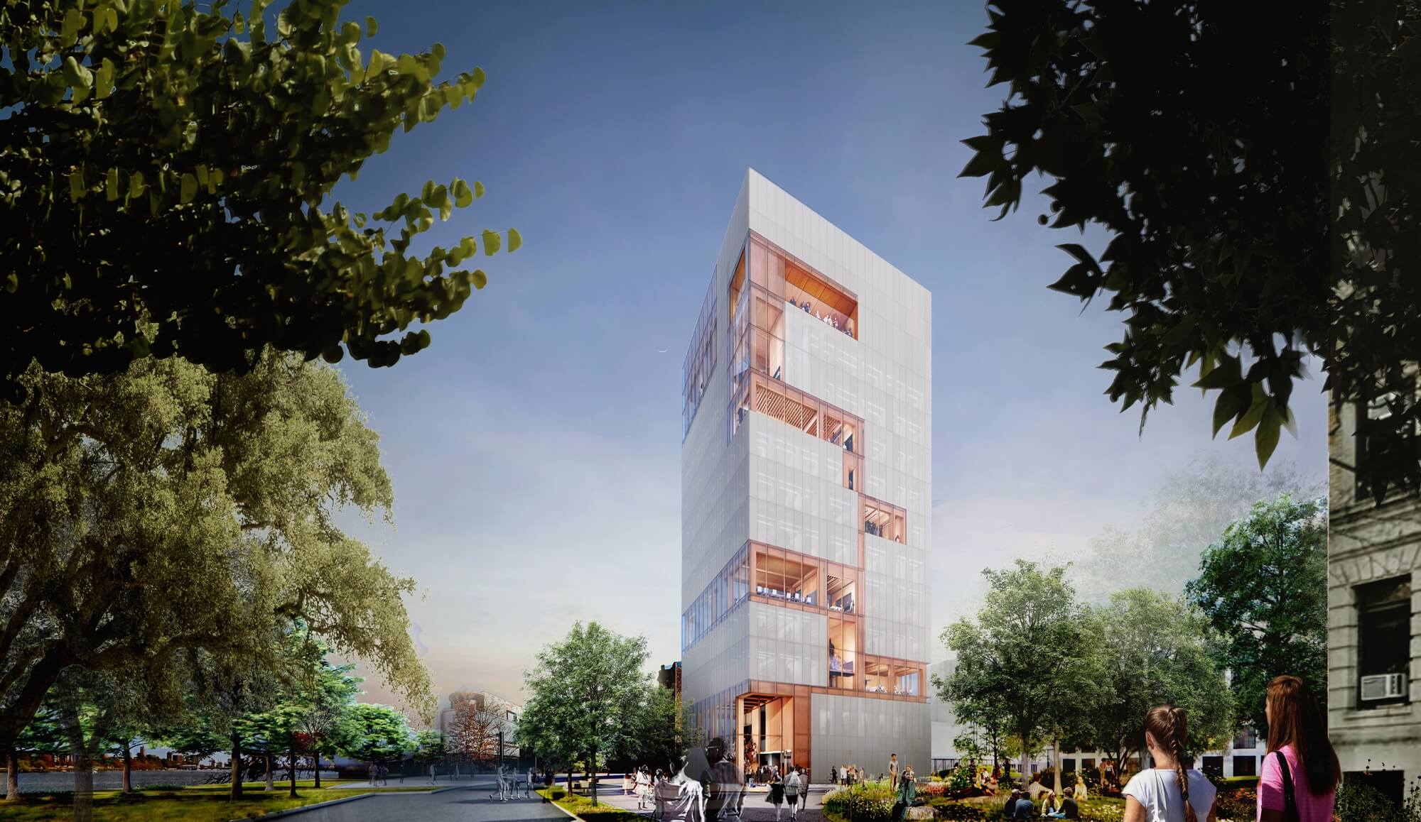 Diller Scofidio + Renfro Unveils Mass Timber Tower для школы Парди в Бостонском университете в Соединенных Штатах
