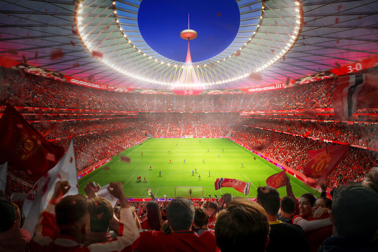 Foster + Partners представляет дизайн стадиона New Manchester United в переосмысленном районе Олд Траффорд - изображение 18 из 19