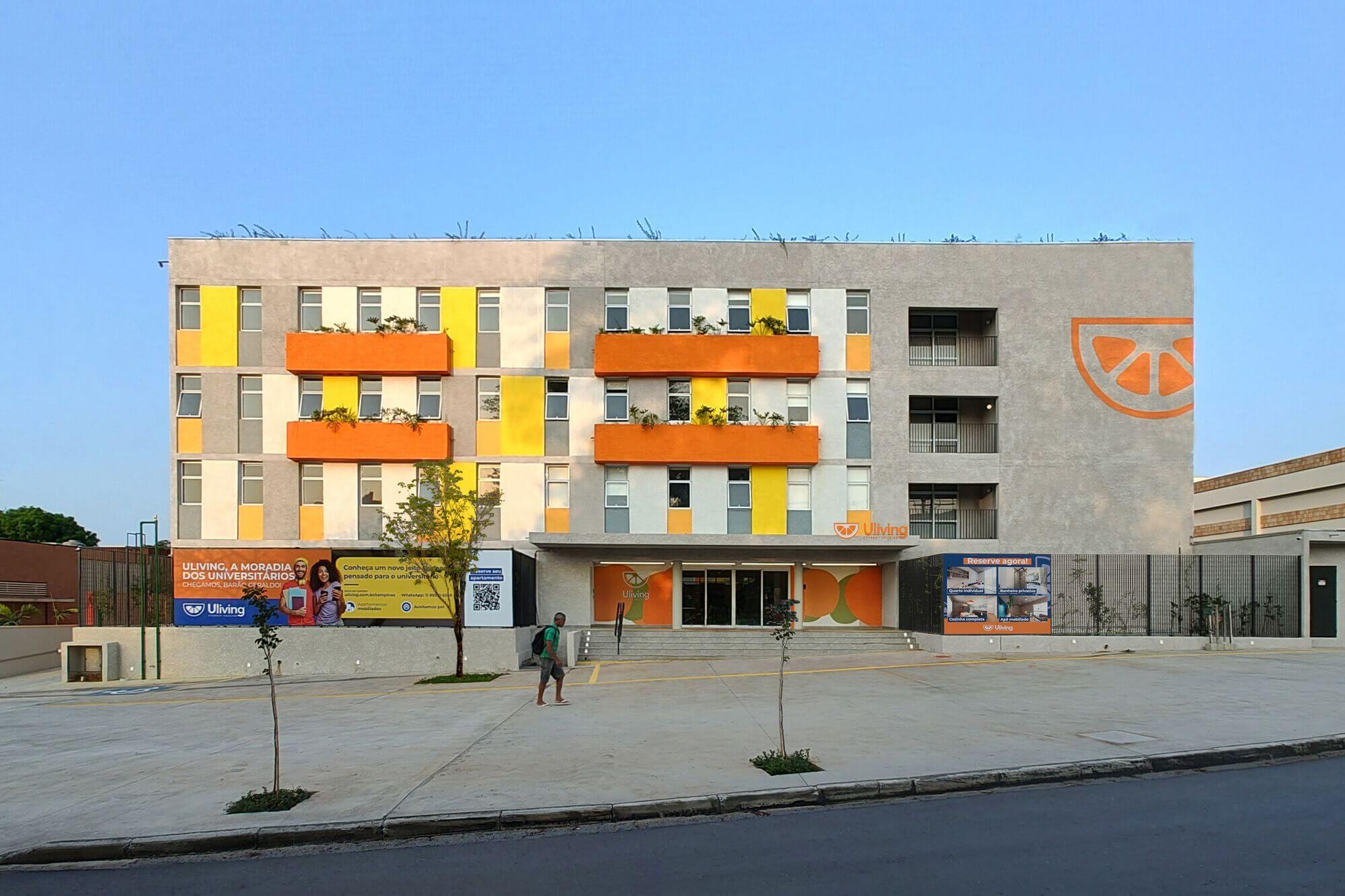 Uliving campinas / branco meio amarelo + isaac safdie arquitetura