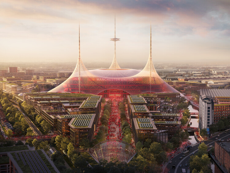 Foster + Partners представляет дизайн стадиона New Manchester United в переосмысленном районе Олд Траффорд - изображение 1 из 19